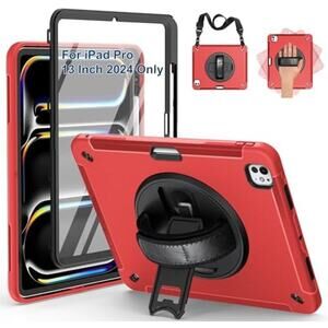 Red & Black Case for iPad Pro 13" 2024 7th Gen Military Shockproof